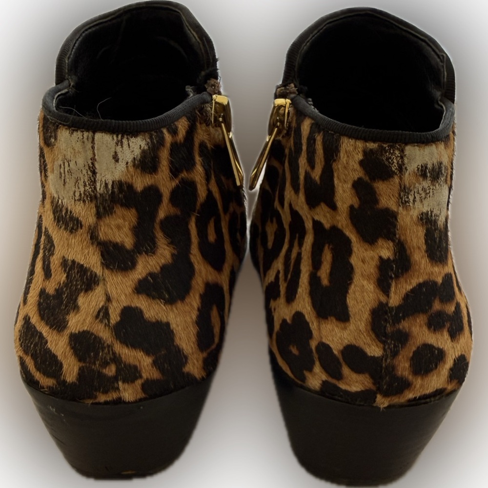Sam Edelman Petty Ankle Booties - Black & Tan Leopard Print- 5 - Picture 4 of 7